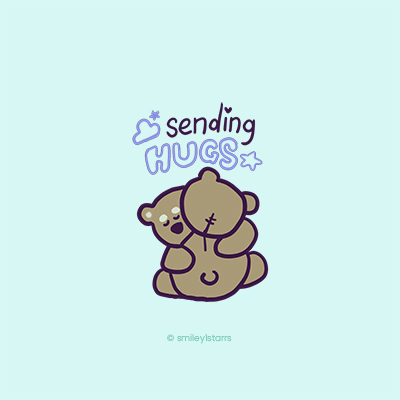 sending hugs blue bears card
